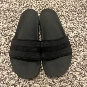 Hunter Original Black Slide Sandals
